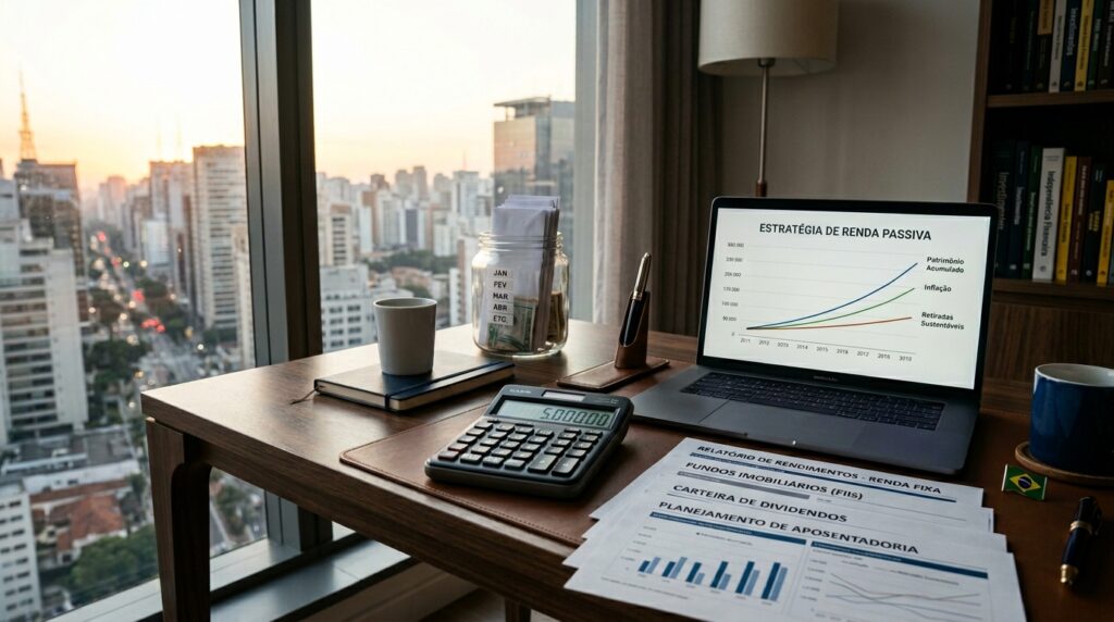 Veja quanto patrimônio é necessário para viver de renda passiva no Brasil e como combinar investimentos sem perder poder de compra.