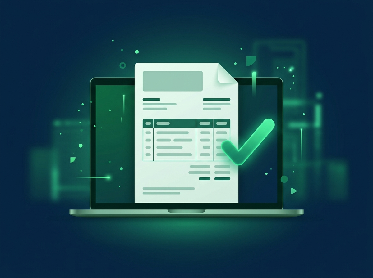 Laptop exibindo a emissão de uma nota fiscal eletrônica