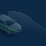Carro sedan estilizado e curva descendente representando a depreciação ao longo do tempo
