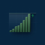 Gráfico de barras verde ascendente aproximando-se de um limite