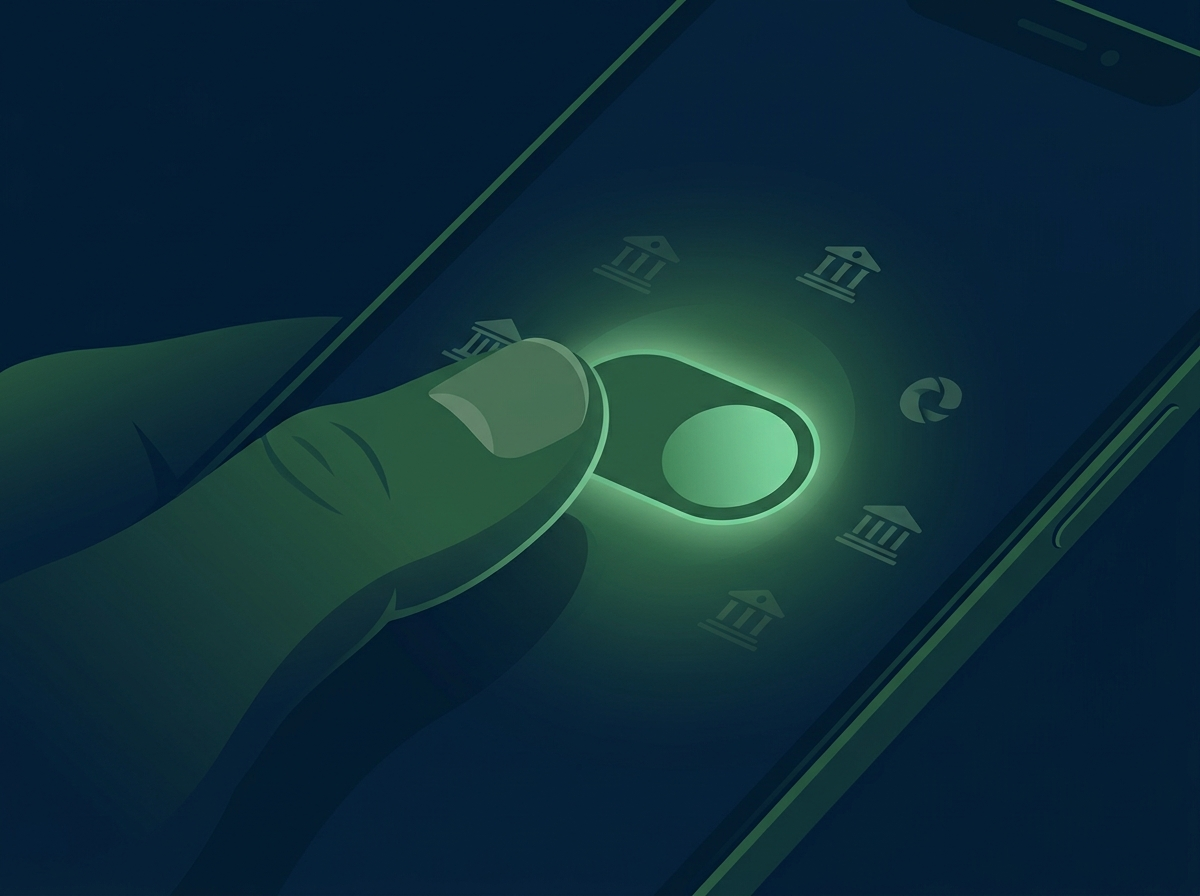 Dedo prestes a pressionar botão de autorização em smartphone