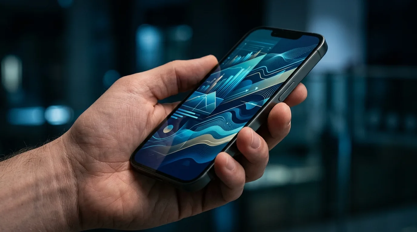 Smartphone com uma carteira digital e uma moeda digital
